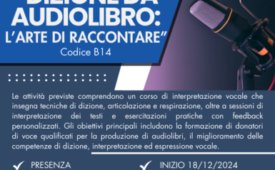 Corso “DIZIONE DA AUDIOLIBRO: L’ARTE DI RACCONTARE”